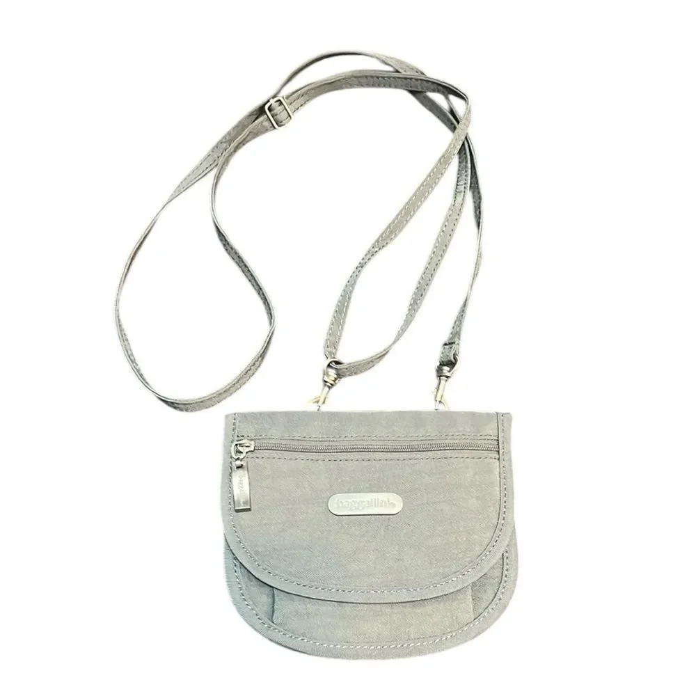 Baggallini Gray Belt Bag Adjustable Crossbody Multi Use Bag Wallet Women Unisex